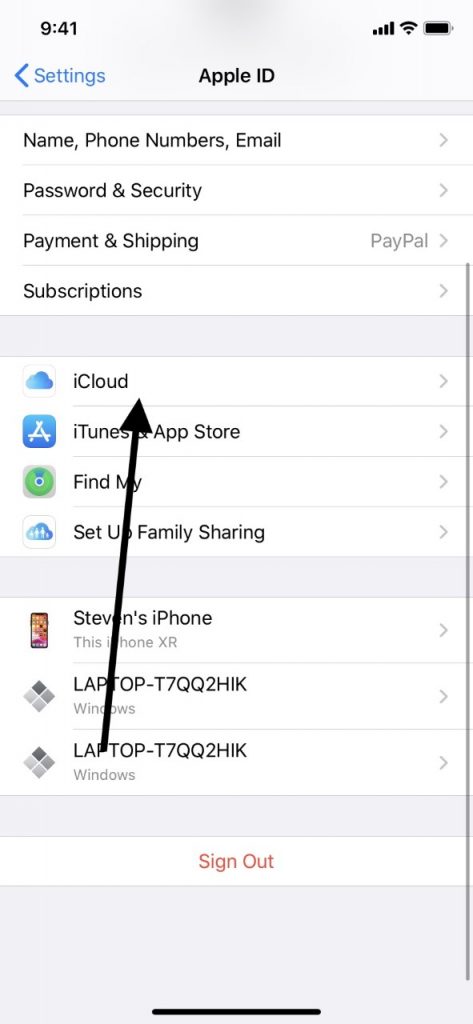 iCloudでiPadをバックアップします