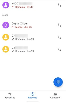 Call HistoryからAndroidに新しい連絡先を追加します