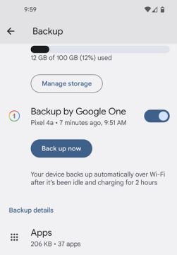 携帯電話をバックアップしてGoogle Oneを介してリセットするにはどうすればよいですか