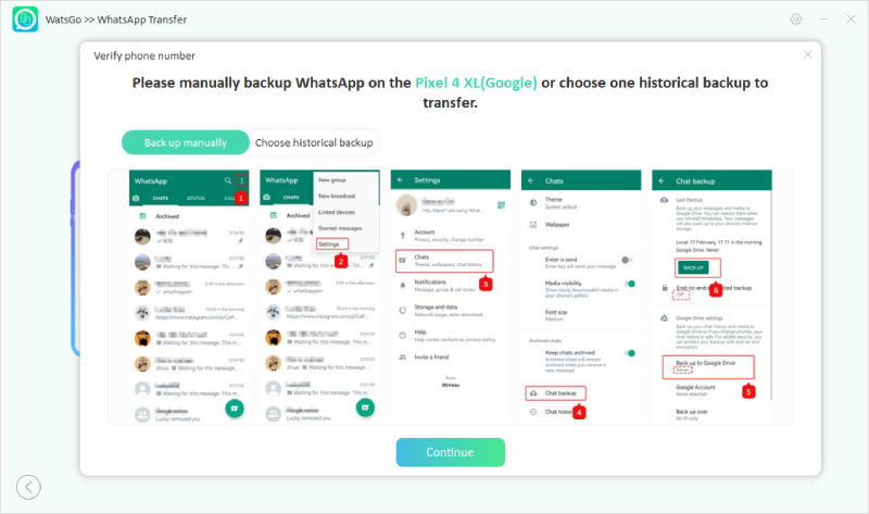 暗号化付きのバックアップWhatsApp