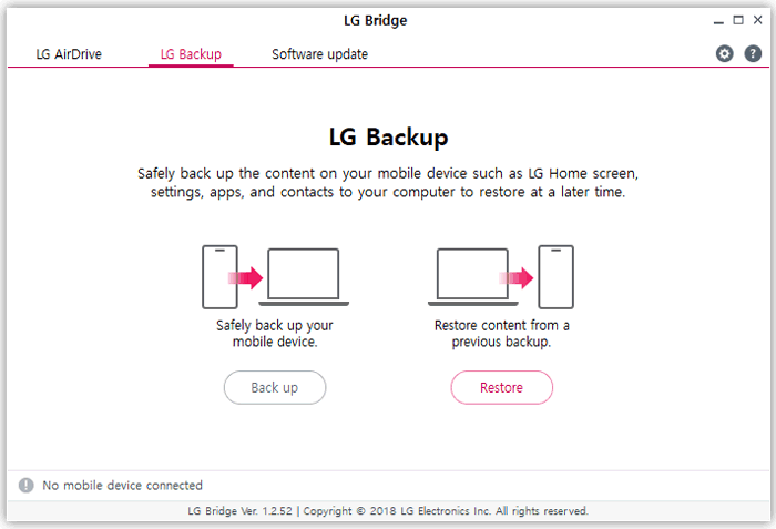LGブリッジでLG電話をバックアップして復元する方法