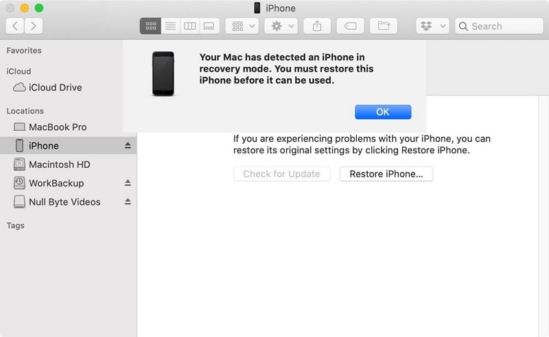iPhoneをDFUモードで復元します 