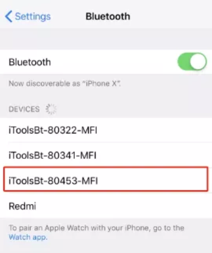 iPhoneをBluetooth経由でドングルに接続します