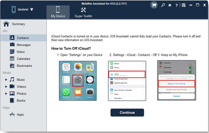 iCloudをオフにします