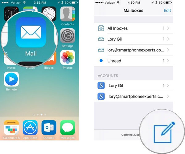 メールアプリを介してiPhoneの写真を電子メールで送信する方法
