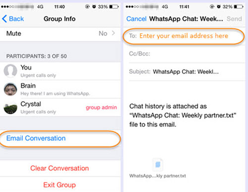 メールでwhatsappデータをiPhoneからPCに転送する方法
