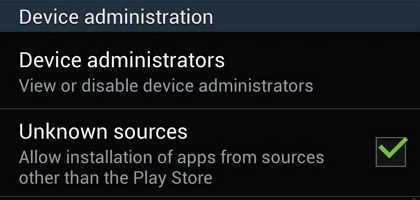 Androidで不明なソースを有効にします