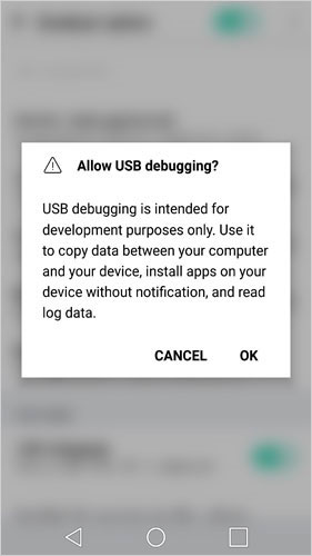 LG 5でUSBデバッグを開きます