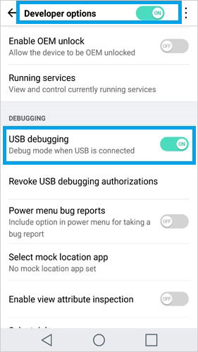 LG 6でUSBデバッグを開きます