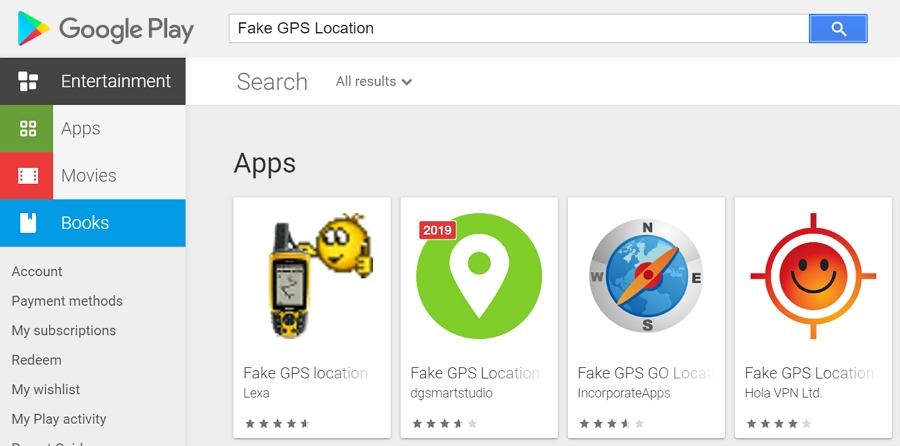 偽のwhatsappロケーション「偽のGPSロケーション」をインストールします