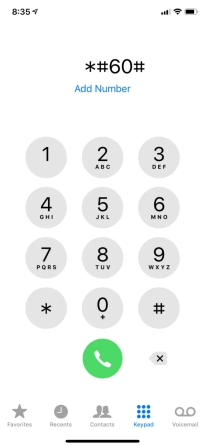 ダイヤル60を介してiPhone IMEI番号を見つけます