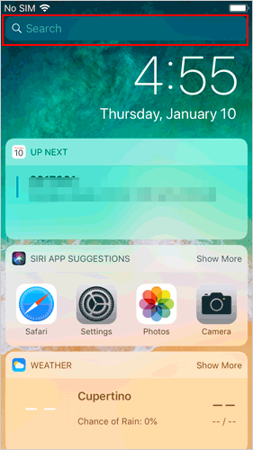 iPhoneでカメラアプリを検索します