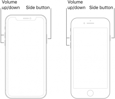 iPhone 8を再起動します