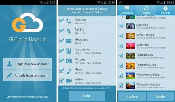 Factoryの前のバックアップGクラウドバックアップを介してAndroidをリセットします