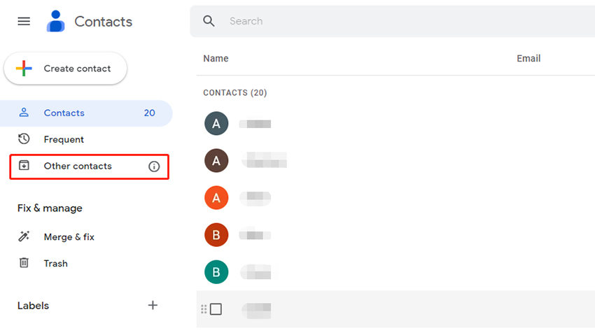 Googleは他の連絡先に連絡します
