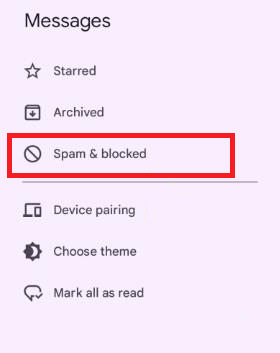 Googleメッセージがブロックされました
