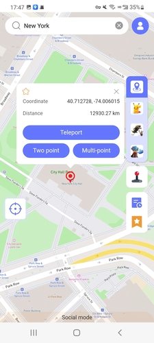 テレポートAnygo Location Fakerをヒットします
