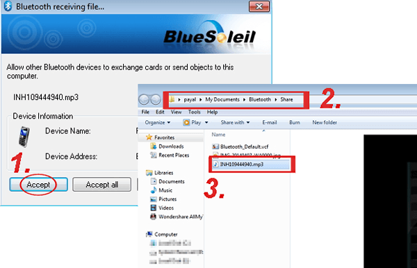 BluetoothによってInfinix電話からコンピューターにファイルを転送します
