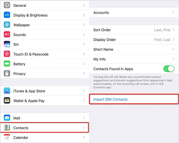 SIM連絡先をiPhoneにインポートします