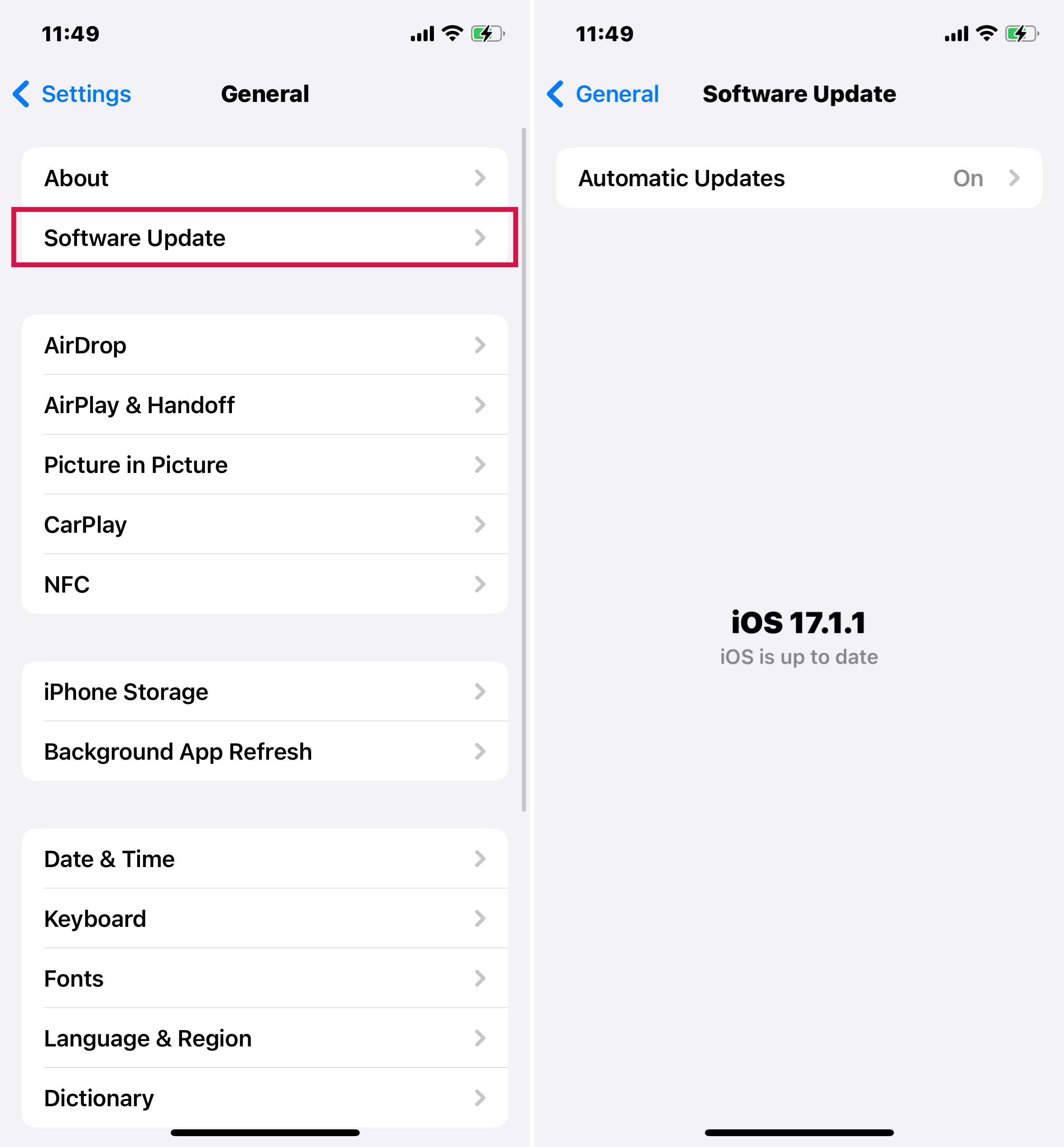 iPhoneは設定を介したソフトウェアの更新を確認します