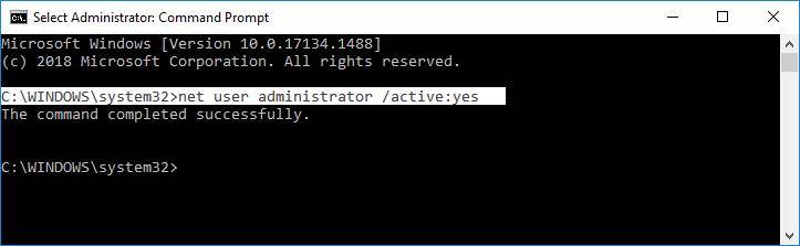 管理者Windows 10としてログインします