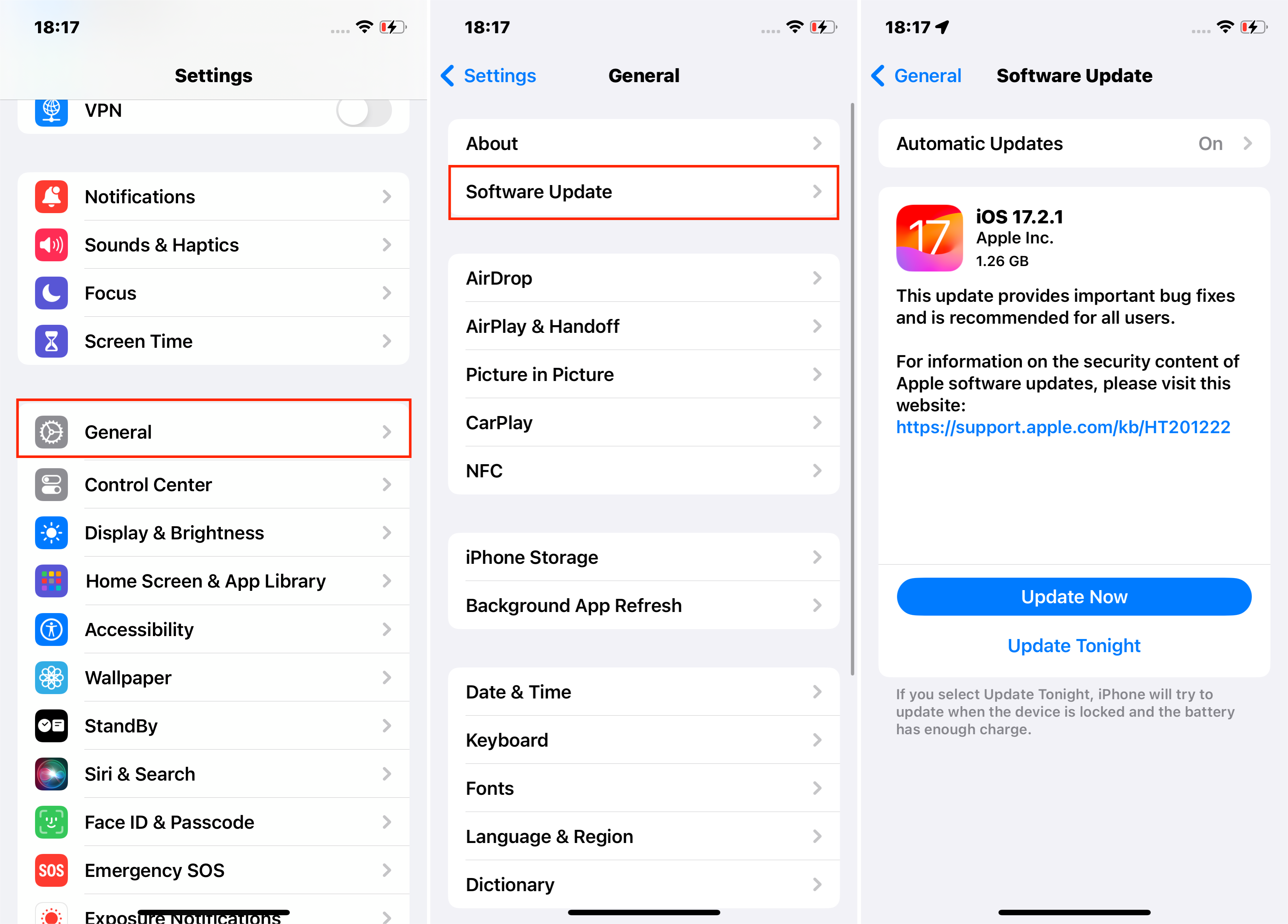 iPhone設定でiOSを更新します