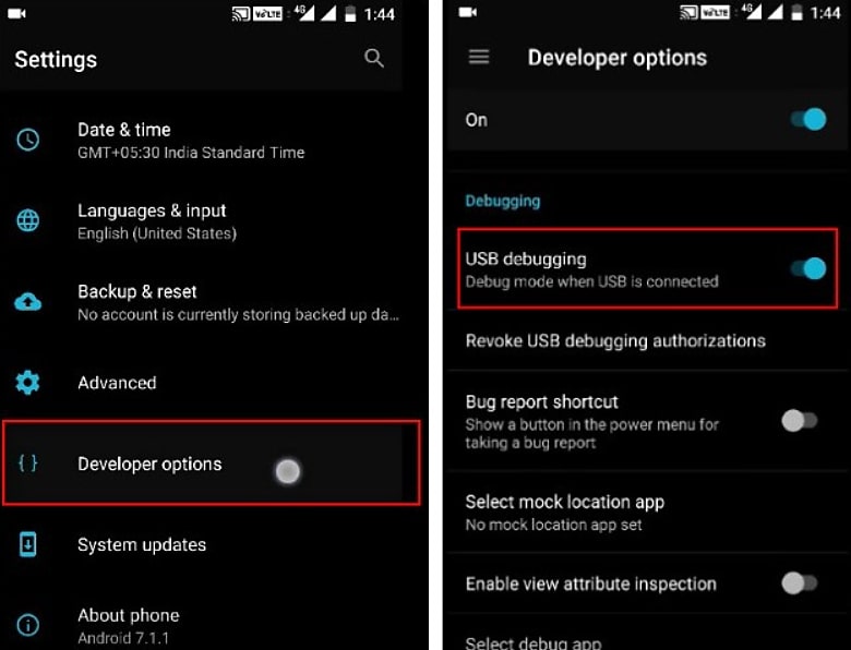 OnePlusのデバッグを有効にします