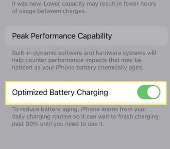 iPhoneが最適化されたバッテリー充電