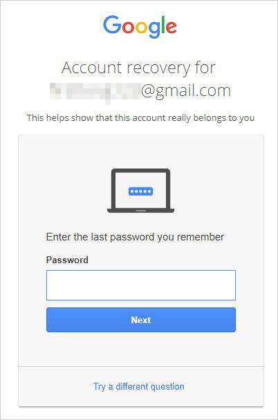 Gmailパスワードの回復