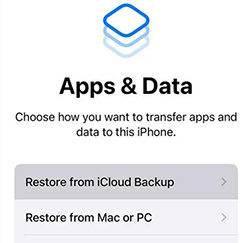 iCloudを介して回復します