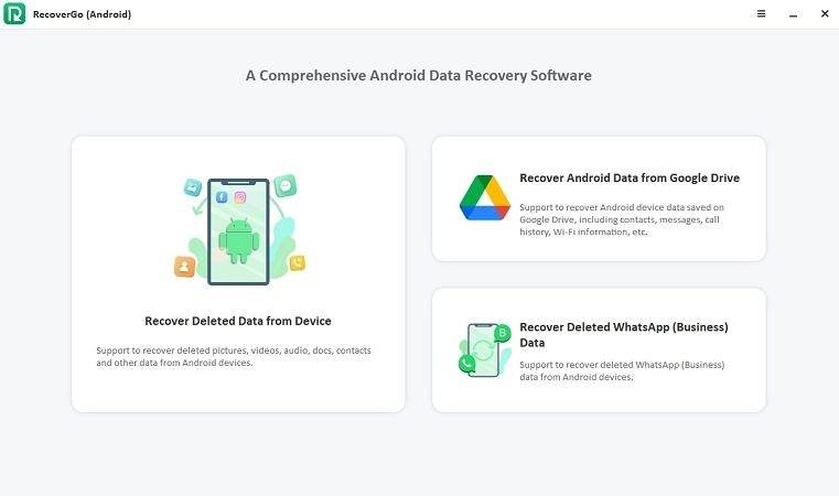 Recovergo Androidメインインターフェイス
