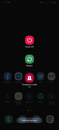 Androidを再起動して高速ブートモードを終了します