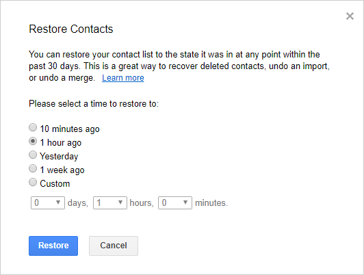 GoogleでHTCの削除された連絡先を復元します