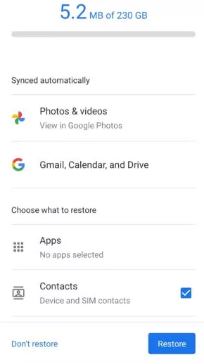 Googleドライブでバックアップしてピクセルを復元します