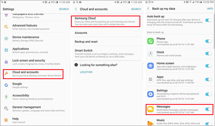 AndroidデバイスをSamsung Cloudにバックアップします