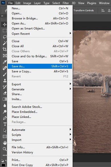 Photoshopを使用してJepgへのHeicファイル