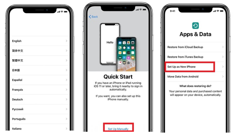 設定にApple IDなしでiPhone iPhoneをセットアップします
