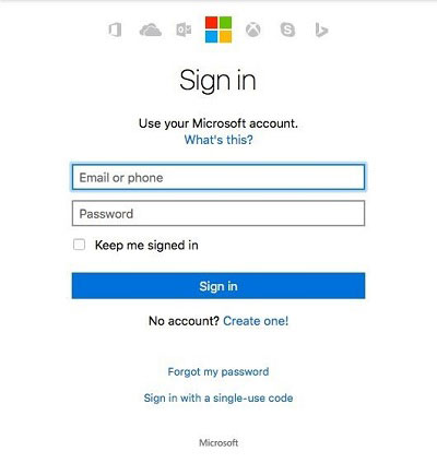 OneDriveアカウントにサインインします