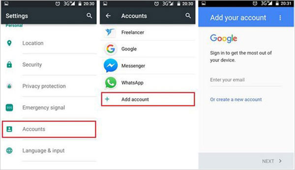 Googleの連絡先からAndroidスマートフォンに連絡先を追加します
