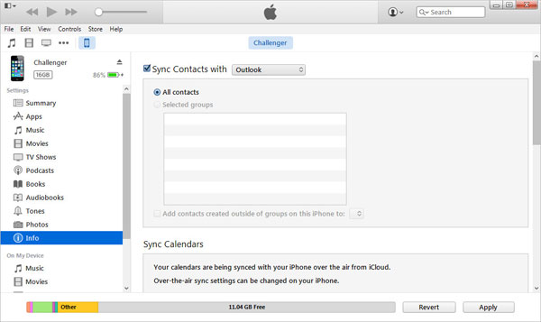iTunesを使用してExcelからiPhoneへの連絡先をインポートします