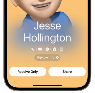 iPhoneの連絡先をnamedropと共有する方法