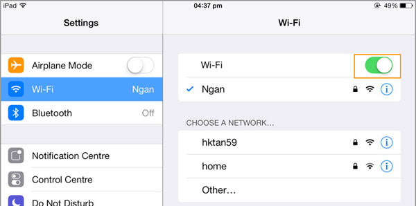 iPhoneをwifiに接続します