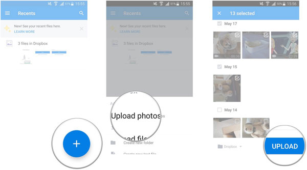 Dropboxを使用してAndroidビデオをMacに転送します