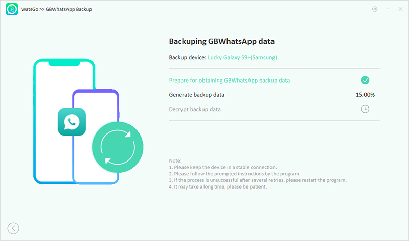 Watsgo Guide -GbWhatsAppをバックアップする準備をします