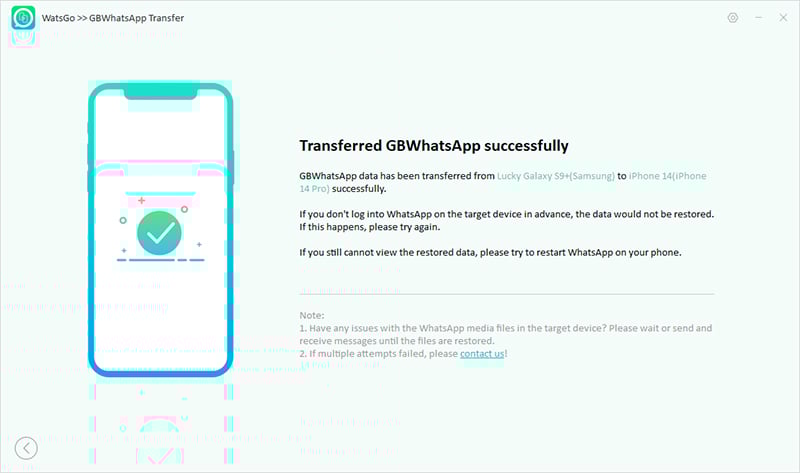 Watsgo Guide -GbWhatsAppバックアップをWhatsAppに復元して正常に復元します