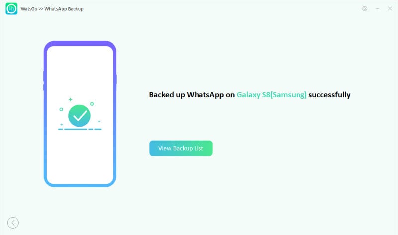 whatsapp androidを正常にバックアップしました