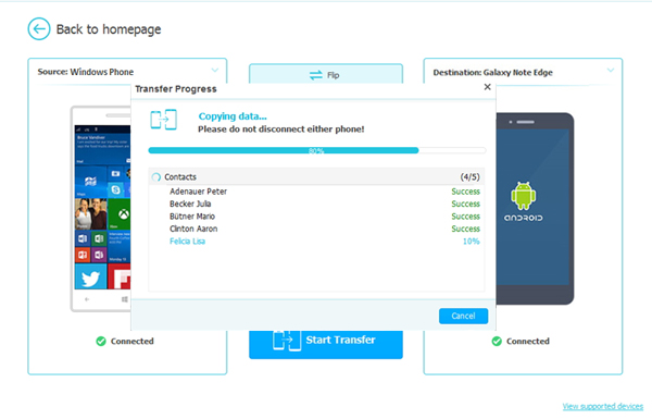 Windows PhoneからAndroidにファイルを転送します
